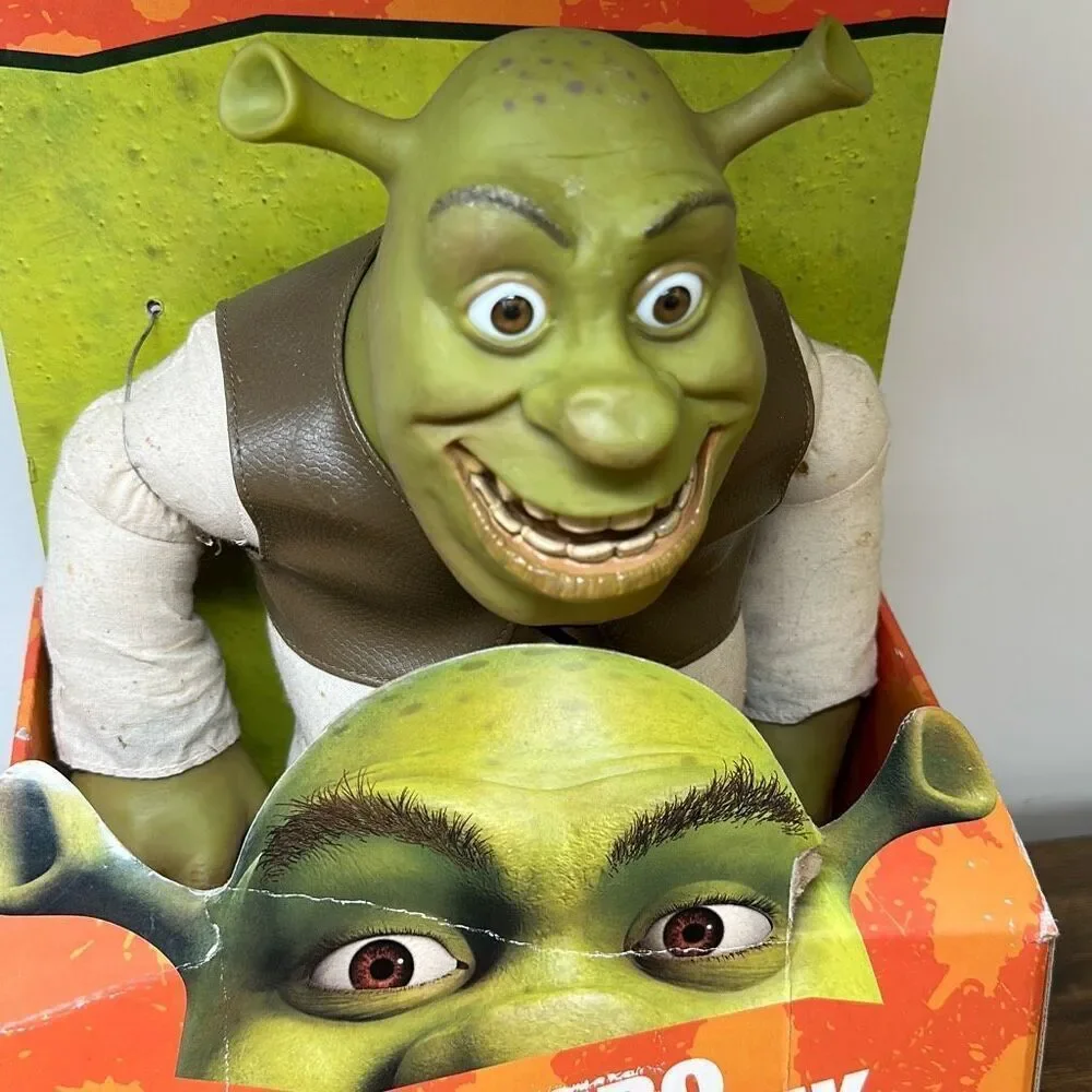 Vintage Shrek Roto Head Jumbo Shrek 2 Dream Works‎ 2004 Hard Face Original Box